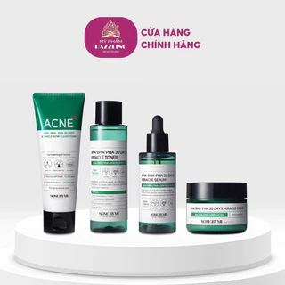 Bộ 4 Sản Phẩm Dưỡng Da Giảm Mụn Some By Mi AHA-BHA-PHA 30 Days Miracle