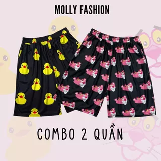 COMBO 2 Quần Short hoạt hình ❤️ Quần đùi nam nữ mặc nhà Freesize 38-65kg Molly Fashion