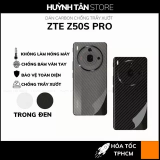 Miếng dán nubia z50s pro carbon trong và đen chống trầy xướt chống bám vân tay phụ kiện huỳnh tân store