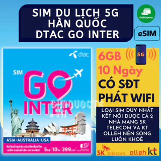 [SÓNG 5G+TEST ĐƯỢC TẠI VN] Sim du lịch Hàn Quốc Korea không giới hạn internet trong 10 ngày tốc độ cao