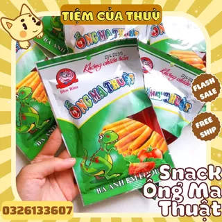 10 Gói Ống Ma Thuật Snack Hình Chiên Giòn, snack bim bim, đồ ăn vặt, ăn vặt tuổi thơ cổng trường