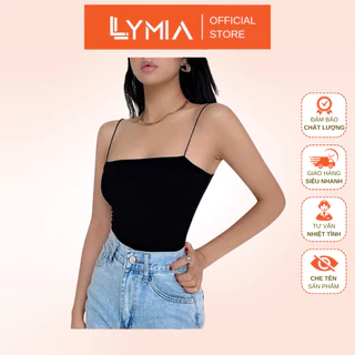 Áo hai dây Croptop sợi bún LYMIA dáng ôm Body, chất vải Cotton thun mềm mịn co dãn tốt