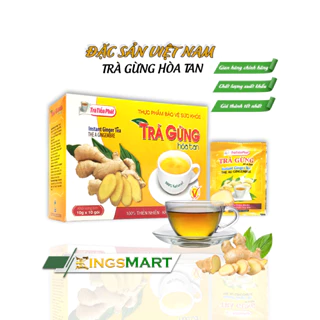 Trà Gừng Hòa Tan 100G - Thương hiệu TIẾN PHÁT - Đặc sản Quy Nhơn - Hộp 10 Gói x 10G/Gói - Kingsmart