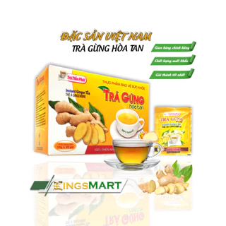 Trà Gừng Hòa Tan 200G - Thương hiệu TIẾN PHÁT - Đặc sản Quy Nhơn - Hộp 20 Gói x 10G/Gói - Kingsmart