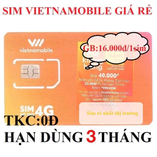 Sim Số Vietnamobile Tkc 0đ tạo tài khoản HSD 3 Tháng