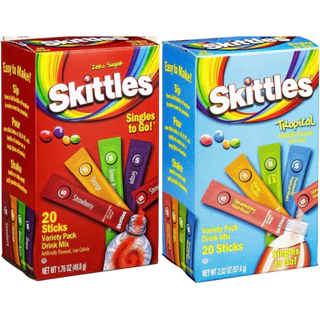 Bột Trái Cây Không Đường Skittles Drink Mix Bổ Sung Vitamin Và Khoáng Chất Nhập Khẩu Mỹ