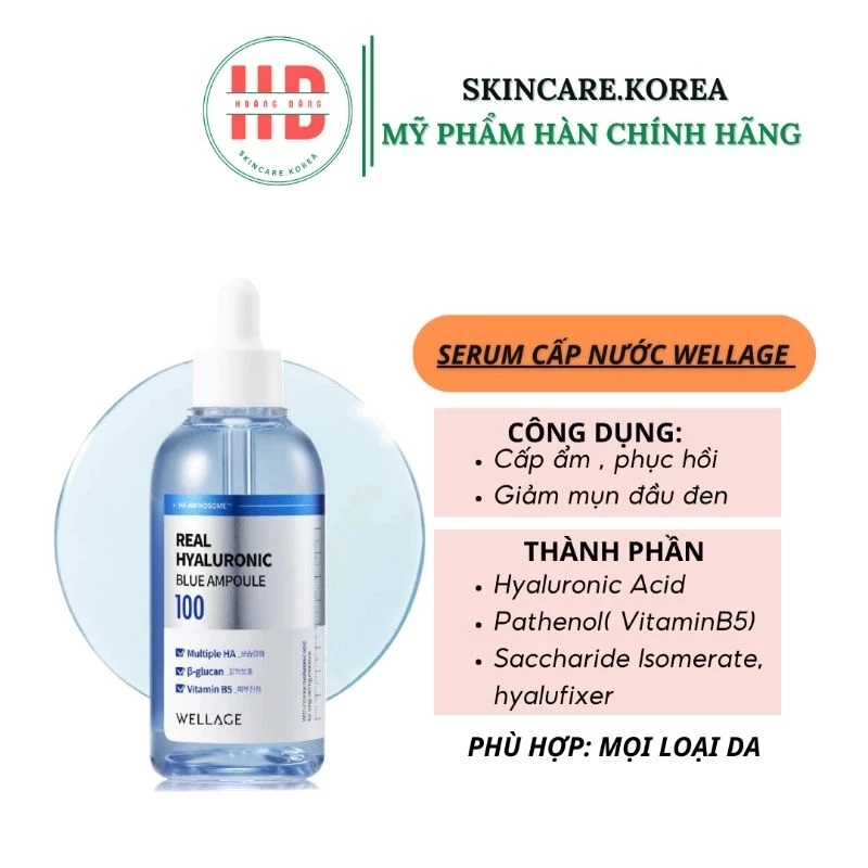 Tinh Chất Wellage Real Hyaluronic Blue 75ml/100ml