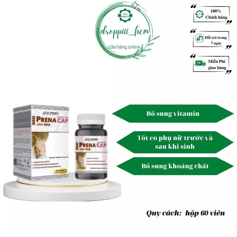 Viên uống bổ sung vitamin, khoáng chất cho phụ nữ mang thai và sau sinh NMI – PRENACAP PLUS DHA