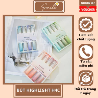 Set 4 Bút Dạ Quang Gradual (3 Tone Màu) Bút Highlight Đánh Dấu