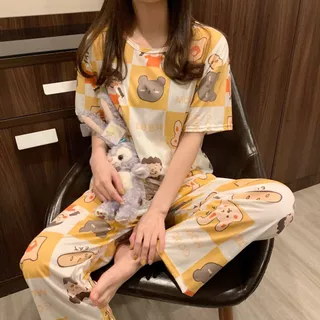 Set đồ bộ ngủ nữ mặc nhà ulzzang pijama Gấu Vàng DN114 (có ảnh thật)