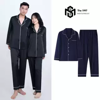 Bộ Ngủ Pijama THE 1997 MENSWEAR Nam Nữ Chất Lụa Satin Mềm Mại Cao Cấp STD1