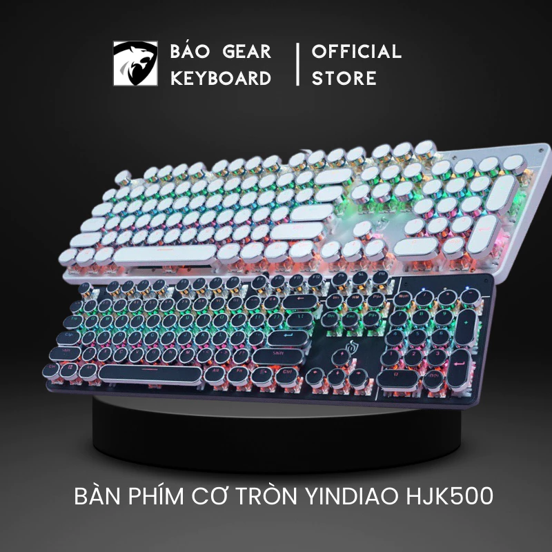 Bàn Phím Chuẩn Cơ 100% Gaming YINDIAO HJK920 ZK4 LED Xuyên Chữ Nhiều Chế Độ Nút Tròn Thích Hợp Chơi Game Làm Việc