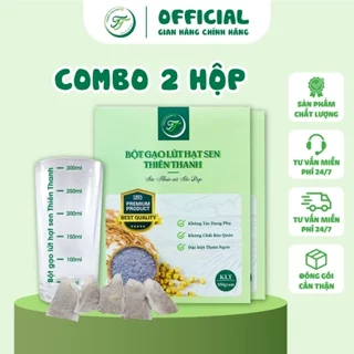 [ COMBO 2 HỘP ] Bột Gạo Lứt Hạt Sen Thiên Thanh Giải Độc Gan, Ngăn Ngừa Mỡ Thừa, Hạn Chế Tăng Cân ( TẶNG 20 TÚI LỌC+LY )