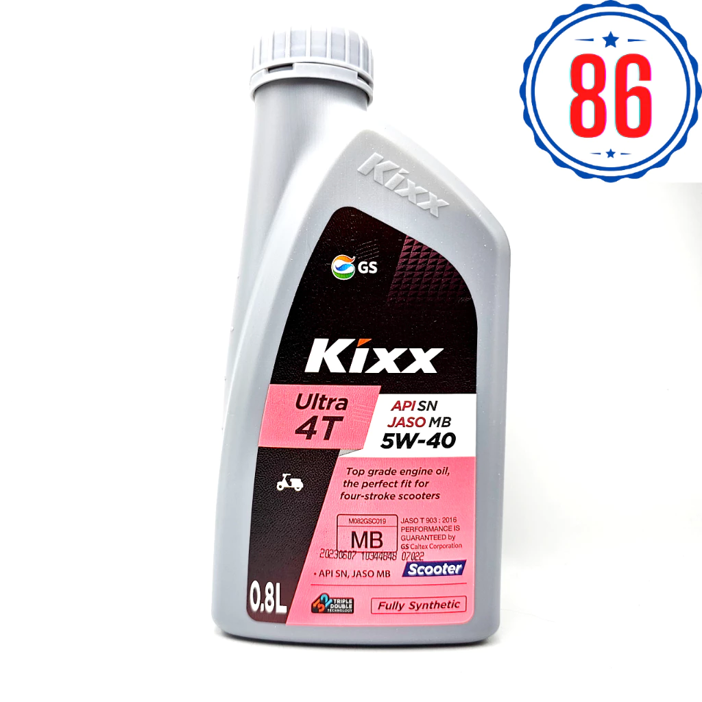 Nhớt Kixx tổng hợp 100% cho xe tay ga 5w40 800ML - Sản xuất tại Hàn Quốc