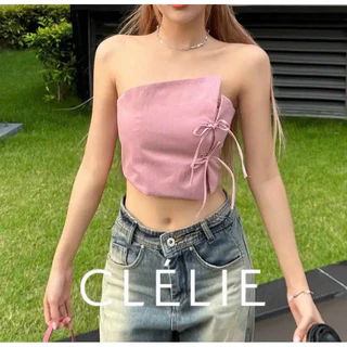 Áo Ống Quây Croptop Nhọn Cột Dây Có Mút