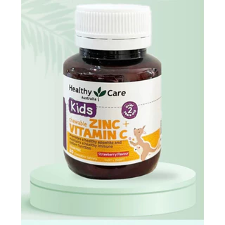 Viên nhai bổ sung Kẽm Vitamin C cho bé Healthy Care Kids Zinc + Vitamin C 60 viên