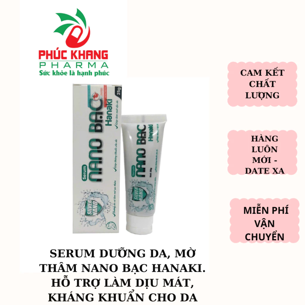 SERUM NANO BẠC HANAKI. HỖ TRỢ LÀM DỊU MÁT, KHÁNG KHUẨN CHO DA, DƯỠNG DA, MỜ THÂM SẸO