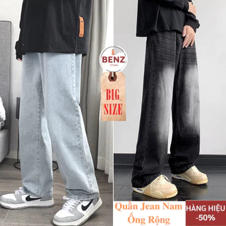 Quần jean trắng nam ống suông rộng Bigsize ,quần baggy nam phom xuông dáng đứng vải jeans bò cao cấp 20WE SR01 hottrend