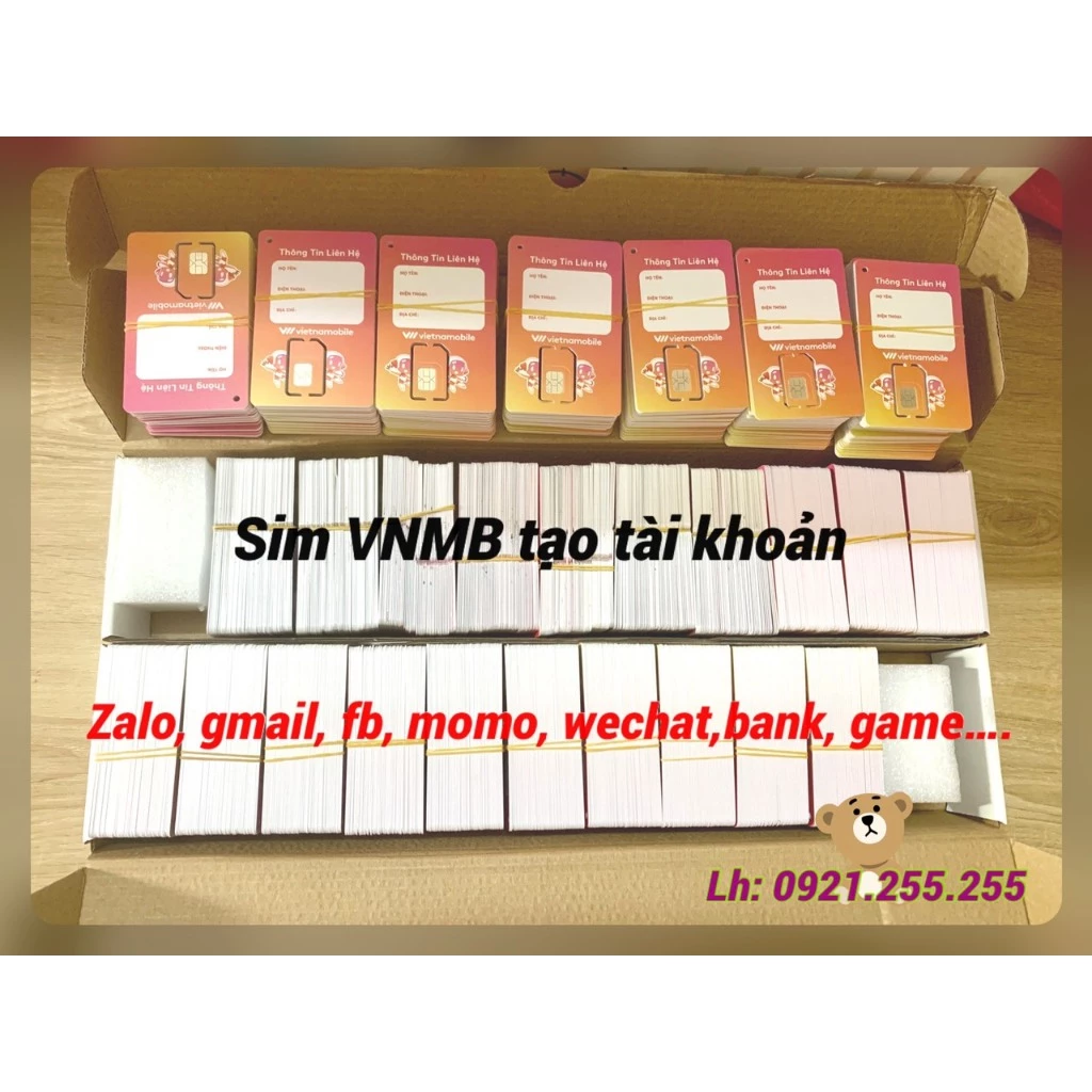 Sim Vietnamoblie tạo tài khoản zalo, fb, gmail, bank, game, momo giá siêu rẻ