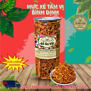 Mực xé tẩm vị Bình Định Lon 300gram loại đặc biệt [FREE SHIP] TỪ ĐƠN 50K, [Loại Đặc Biệt] Hàng ngon nhà làm