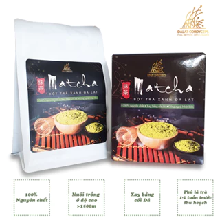 Bột trà xanh matcha nguyên chất - Dalat Cordyceps - Hộp cao cấp