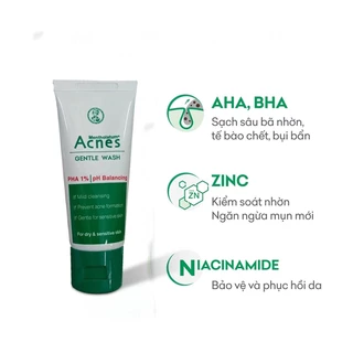 Sữa rửa mặt cho da nhờn, mụn Acnes Gentle Wash 25g- Hàng tặng