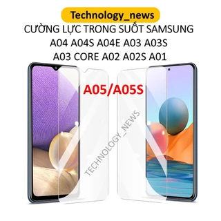 Cường lực trong suốt SAMSUNG A05S A05 A04 A04S A04E A03 A03S A03 CORE A02 A02S A01 không full màn hình tặng kèm giấy lau