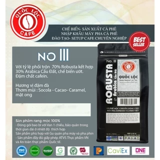 Cà phê rang mộc nguyên chất 30arabica & 70robusta No3 -1000gr - cà phê rang xay - No3