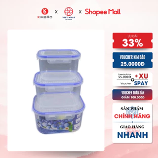 hộp nhựa 3 cái VIỆT NHẬT NO.6532 CÓ NẮP. HỘP ĐỰNG THỰC PHẨM TIỆN DỤNG 6530