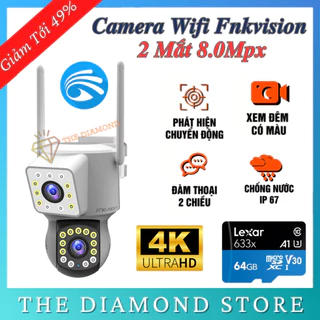 Camera Yoosee Wifi Fnkvision Ngoài Trời 2 Mắt Độ Phân Giải 8.0Mpx Xoay 360° Xem Đêm Có Màu