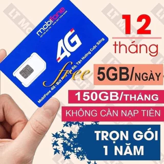 SIM 4G MOBIFONE [12MDT50] [12FD50] [12MDT150] DÙNG 6000GB TỐC ĐỘ CAO. MIỄN PHÍ CẢ NĂM