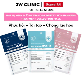 Mặt Nạ Giấy Dưỡng Trắng Da PRETTY SKIN Hàn Quốc Treatment Collectton Mask 25ml Giúp Phục Hồi Tái Tạo Chống Lão Hóa Da