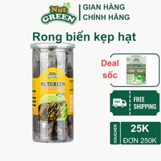 Bánh Rong Biển Kẹp Hạt Dinh Dưỡng Ăn Kiêng Giảm Cân NUTGREEN Hộp 300G mix Siêu hạt Gạo Lứt, Mè, Đen Hạt Điều