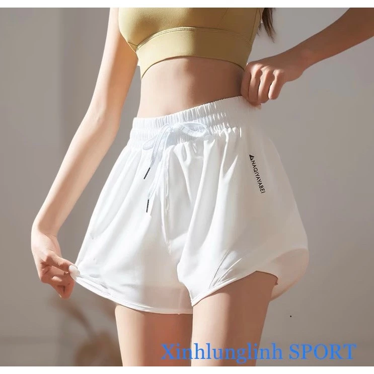 Quần thể thao nữ gym_yoga hai lớp chất thun lạnh mát, co giãn quần có 2 túi khóa