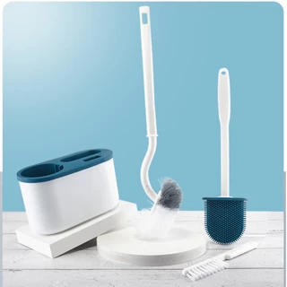 Bộ bàn chải vệ sinh toilet gắn tường | Combo 3 cọ bồn cầu chất liệu silicone mềm mại chà sạch mọi ngóc ngách hàng hãng