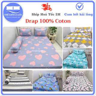 {ibox chọn mẫu}Drap Lẻ 100% Cotton, ga trải giường thoáng mát, thấm hút mồ hôi (không kèm vỏ gối)