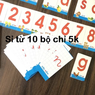 Bộ 44 Thẻ Học Flashcard Chữ Cái Và Số Đếm Cho Bé