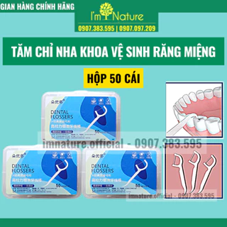 Tăm chỉ Nha Khoa Vệ Sinh Răng Miệng Dental Flossers (50 Cây/ Hộp) / ImNature.Official