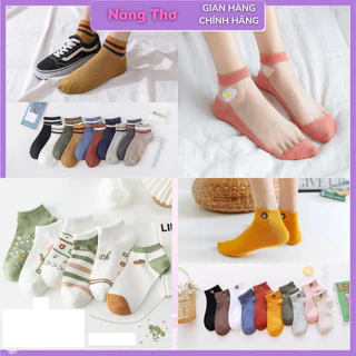 Set 5 Đôi Vớ,Tất Cổ NgắnChaats Liệu Cotton Co Giãn 4 Chiều Phong Cách Hàn Quốc