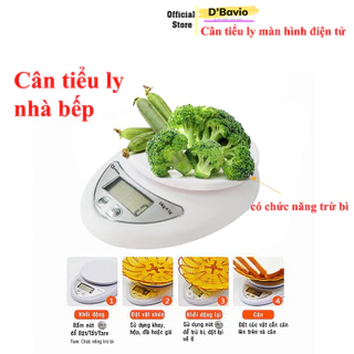 Cân tiểu ly 5kg nhà bếp màn hình điện tử cân chính xác cân được gia vị - Dbavio