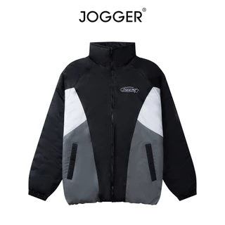 Áo Khoác Phao phối JOGGER Chần Bông 3 Lớp Cao Cổ