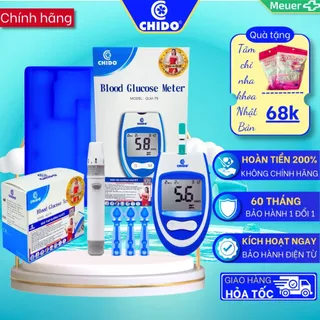 Máy đo đường huyết Chido công nghệ Nhật Bản dành người tiểu đường - Tặng 50 que test + kim - Bảo hành chính hãng 5 năm