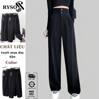 Quần tây đen ống rộng RYSO FAHION suông dài Hàn Quốc Quần ,Culotte phong cách Ulzzang (Có Bigsize, Size Đại)