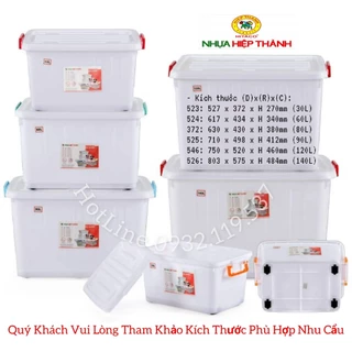 🌱Thùng Nhựa Đa Năng Có bánh xe đẩy (30L - 60L - 80L - 90L - 140L) Đủ Size Lớn Nhỏ Hiệp Thành🌱