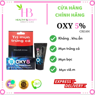 Kem giảm mụn Oxy 5, Oxy 10 Benzoyl Peroxide 5%-10% Rohto 10g