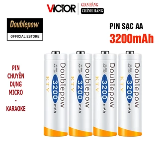 Hộp 04 Pin Sạc AA 3200mAh Doublepow Dùng Cho Micro Karaoke, máy ảnh, đồ chơi, đồng hồ