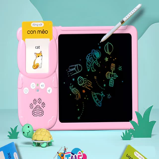 Máy dạy phát âm song ngữ Việt Anh, đọc thẻ flashcard 510 từ kết hợp Bảng LCD viết vẽ Siêu To tự xóa thông minh cho trẻ