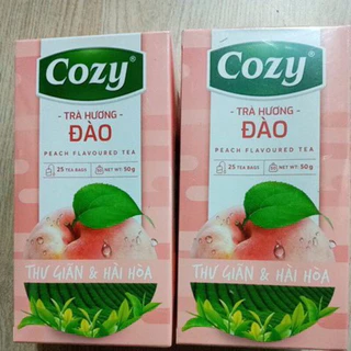 Trà túi lọc cozy hương đào 1 hộp 50 gram 25 gói