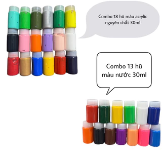 Combo 13 hũ màu nước / màu acrylic tô tượng 30ml giá sỉ