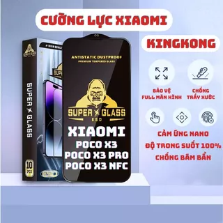 Kính cường lực Poco X3/ X3 Pro/ X3 NFC Kingkong full màn | Miếng dán bảo vệ màn hình cho Xiaomi | anhcase88